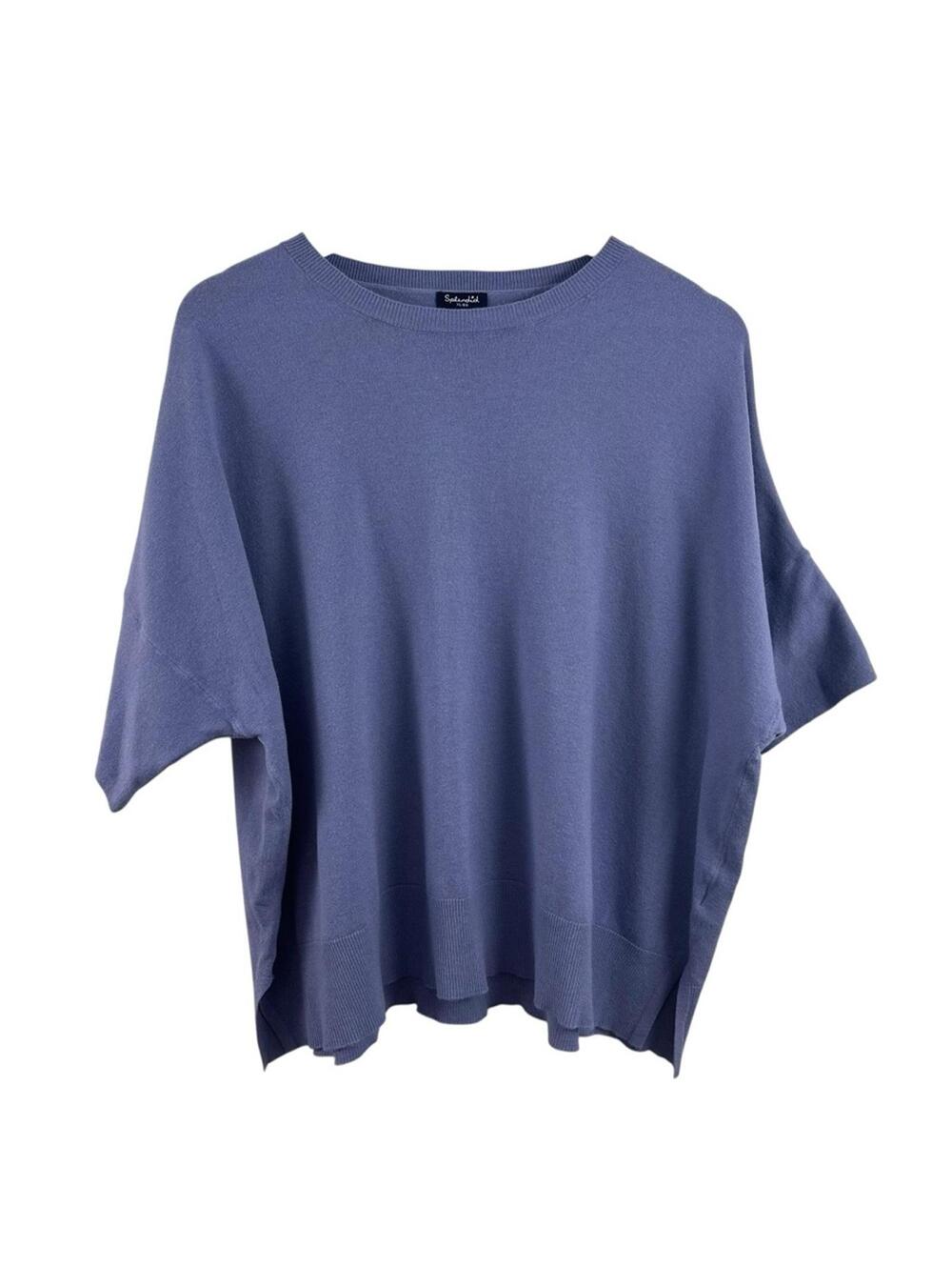 SPLENDID PURPLE CREW NECK SHORT SLEEVE BOXY PULLOVER SWEATER WOMEN'S SIZE XL